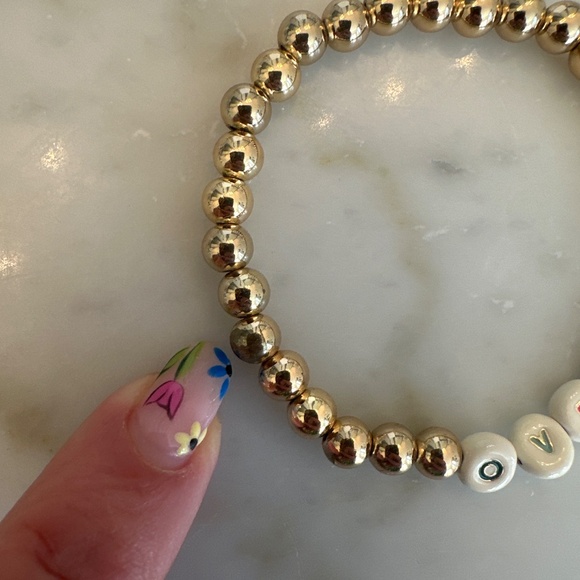 Gold Beaded bracelet "over it" - Picture 3 of 3
